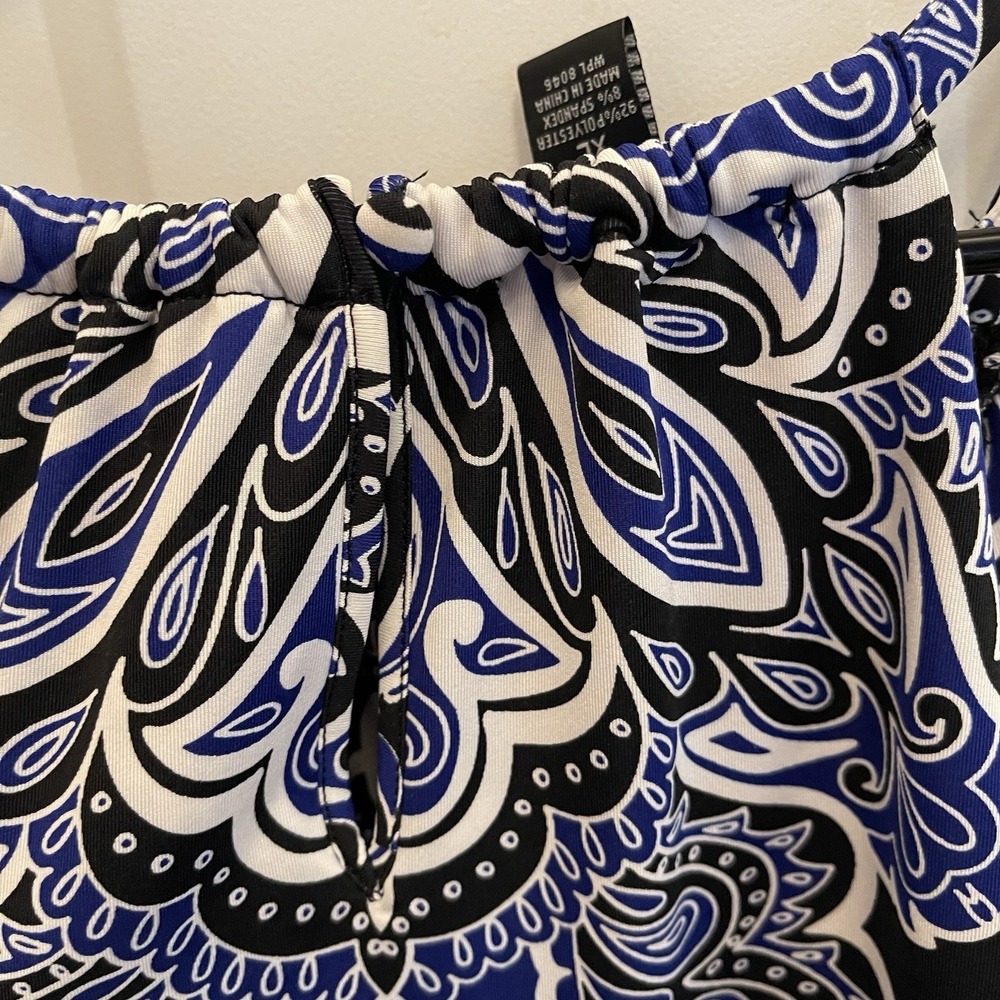 INC International Concepts Black Tropical Maxi Halter Sleeveless Dress‎ Size XL - Picture 5 of 8